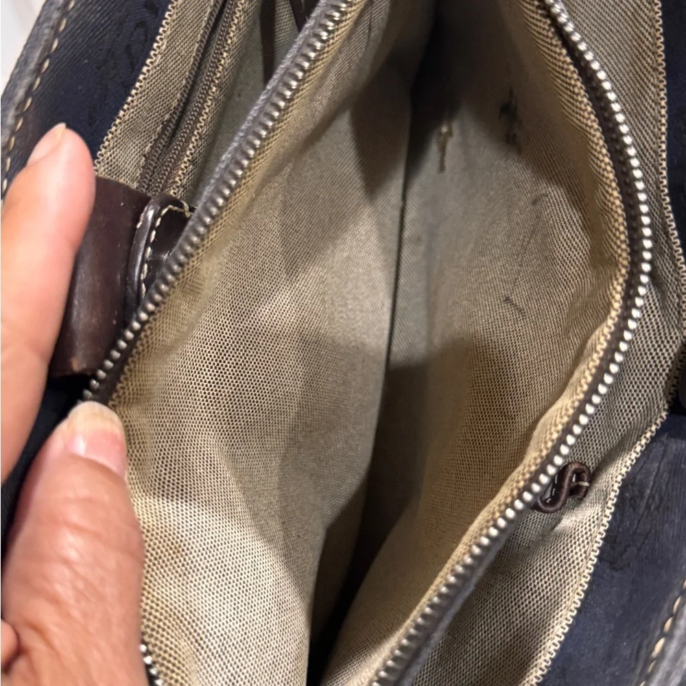 Dooney & Bourke Black Tote with Brown leather Straps